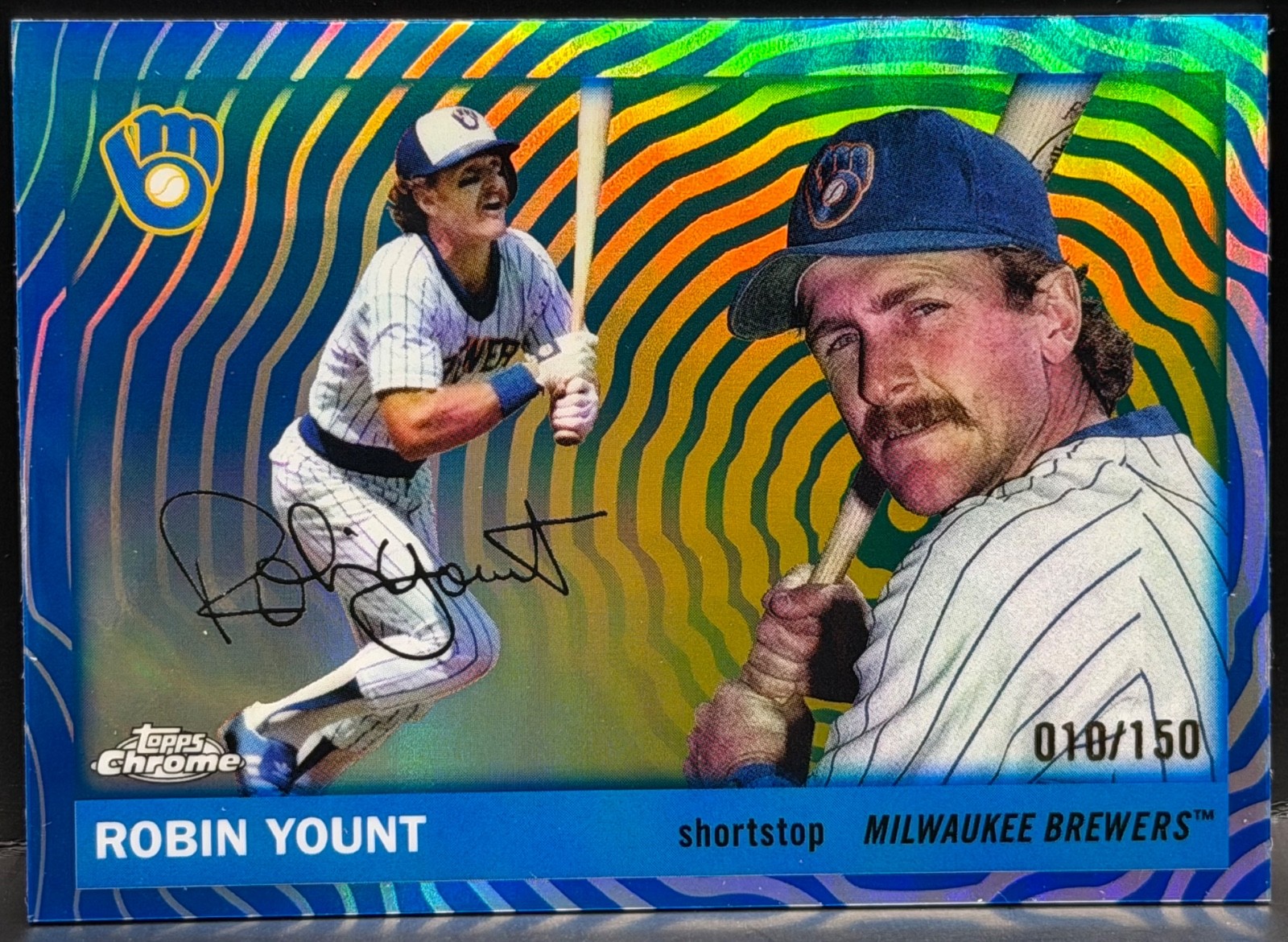 2025 Topps Chrome Platinum ROBIN YOUNT #486 Blue Vibrations Refractor /150