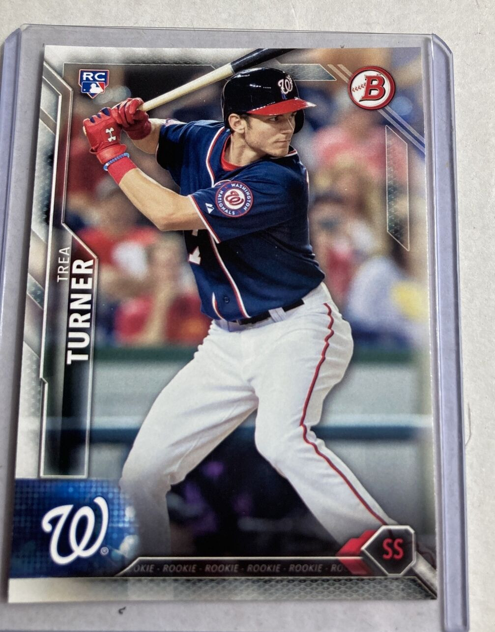2016 Bowman #130- TREA TURNER Rookie RC Card.