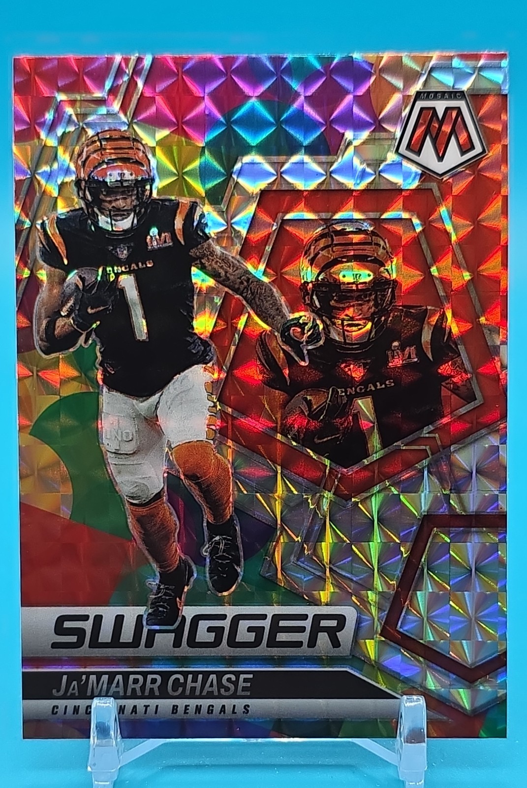 2022 Panini Mosaic – Swagger Ja’Marr Chase #SW-12 Mosaic Prizm