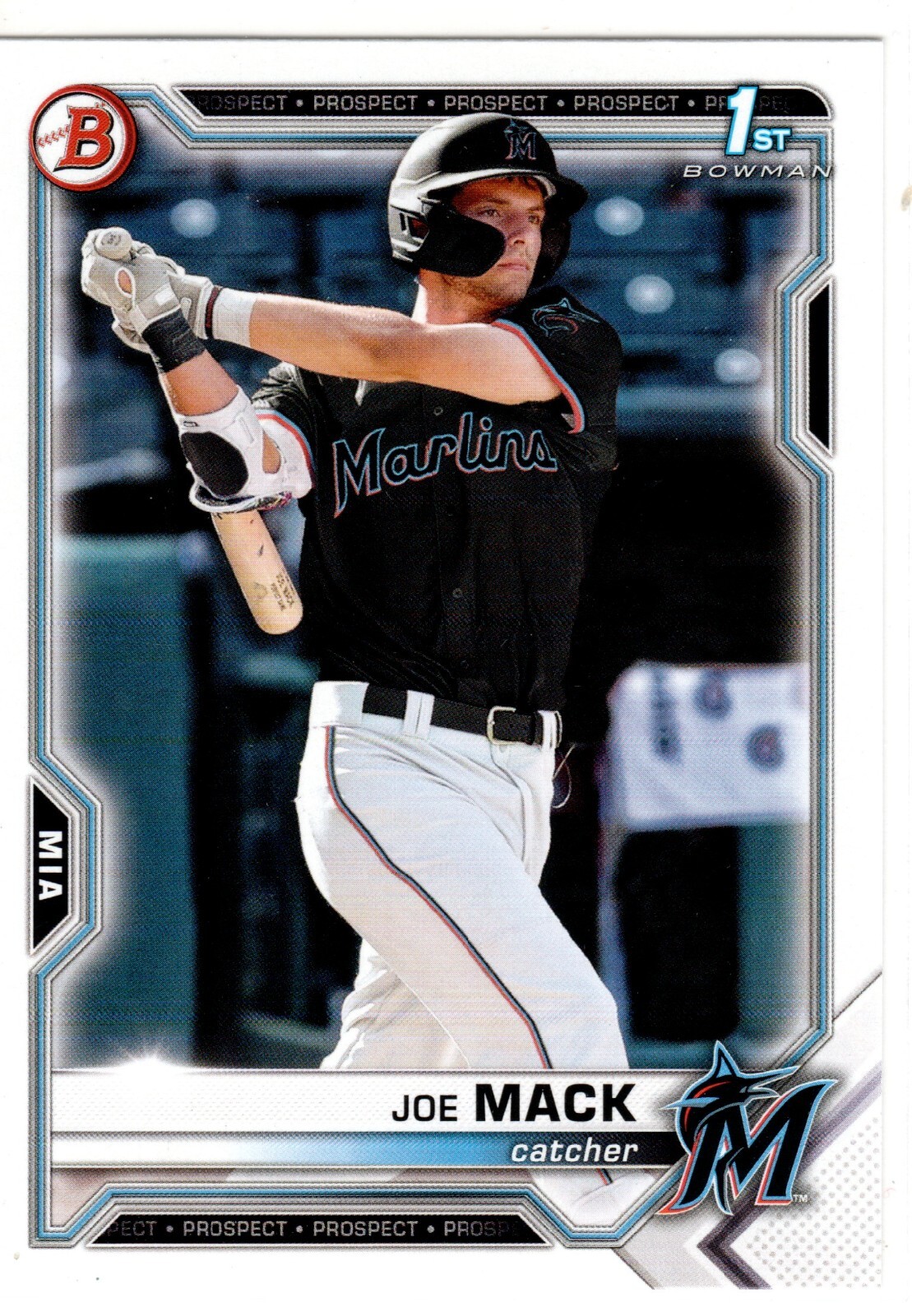 Joe Mack Miami Marlins 2021 Bowman Draft 1st Bowman