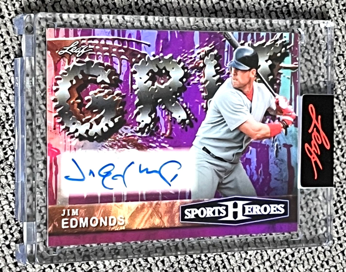 2026 Leaf Sports Heroes Jim Edmonds Pink GRIT Auto #4/4 – MLB Star