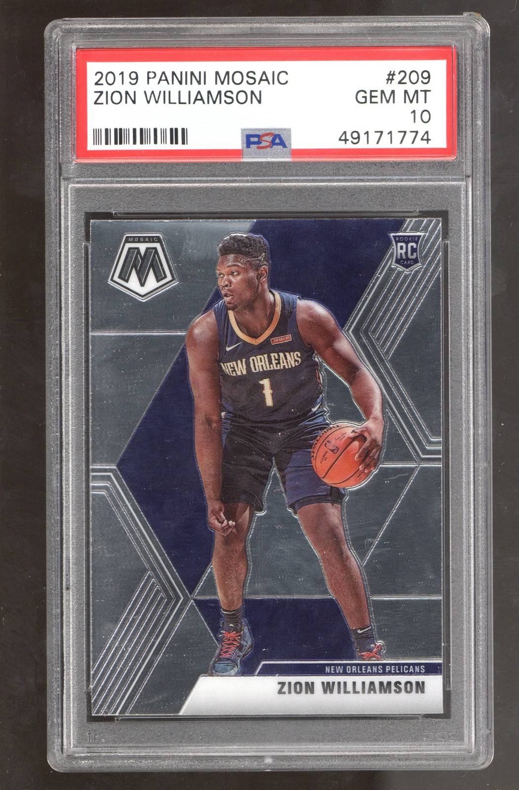 2019-20 Panini Mosaic #209 Zion Williamson ROOKIE RC PSA 10