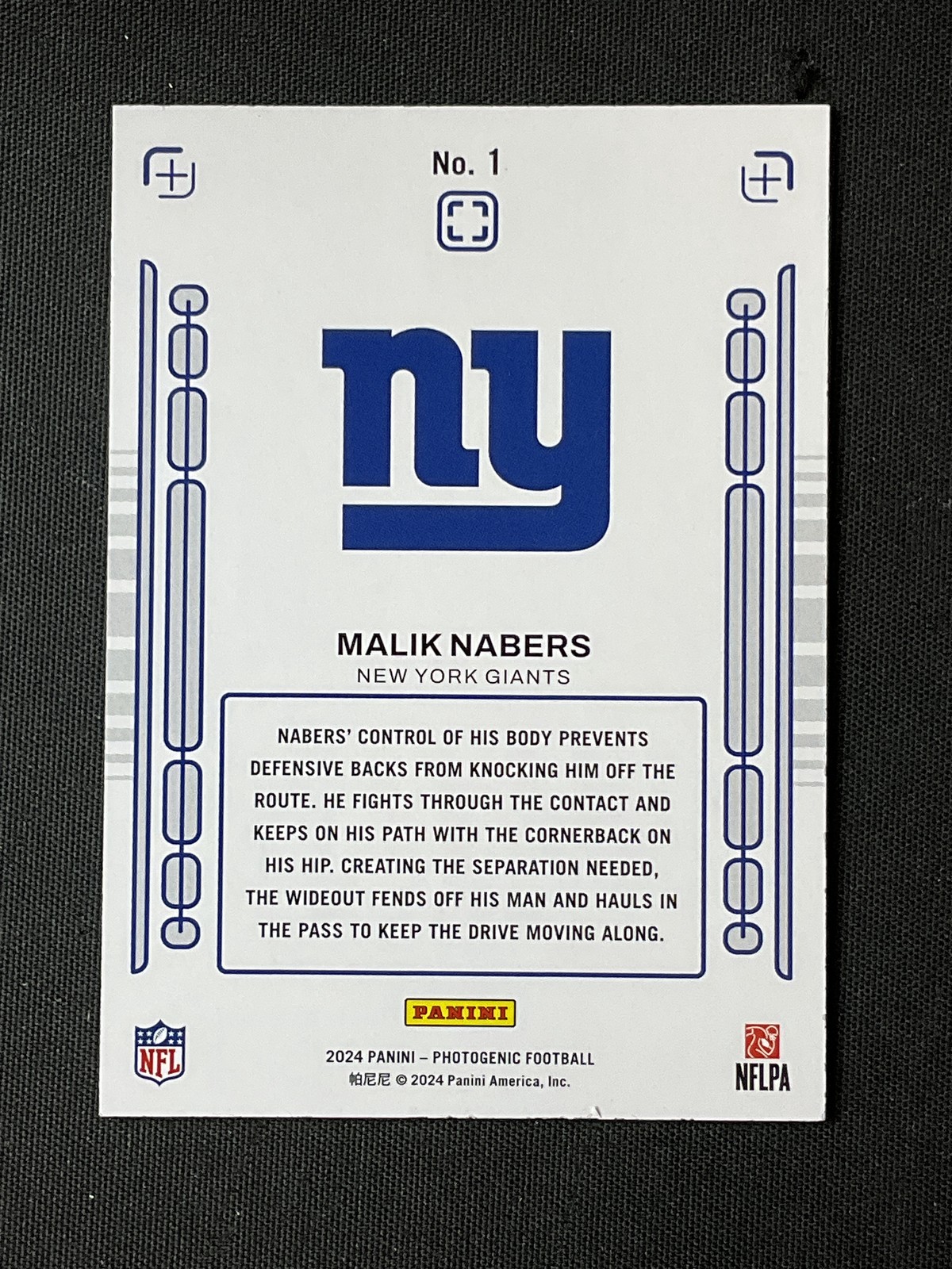 2024 Panini Photogenic #1 Malik Nabers Rookie Pix Red /49 New York Giants