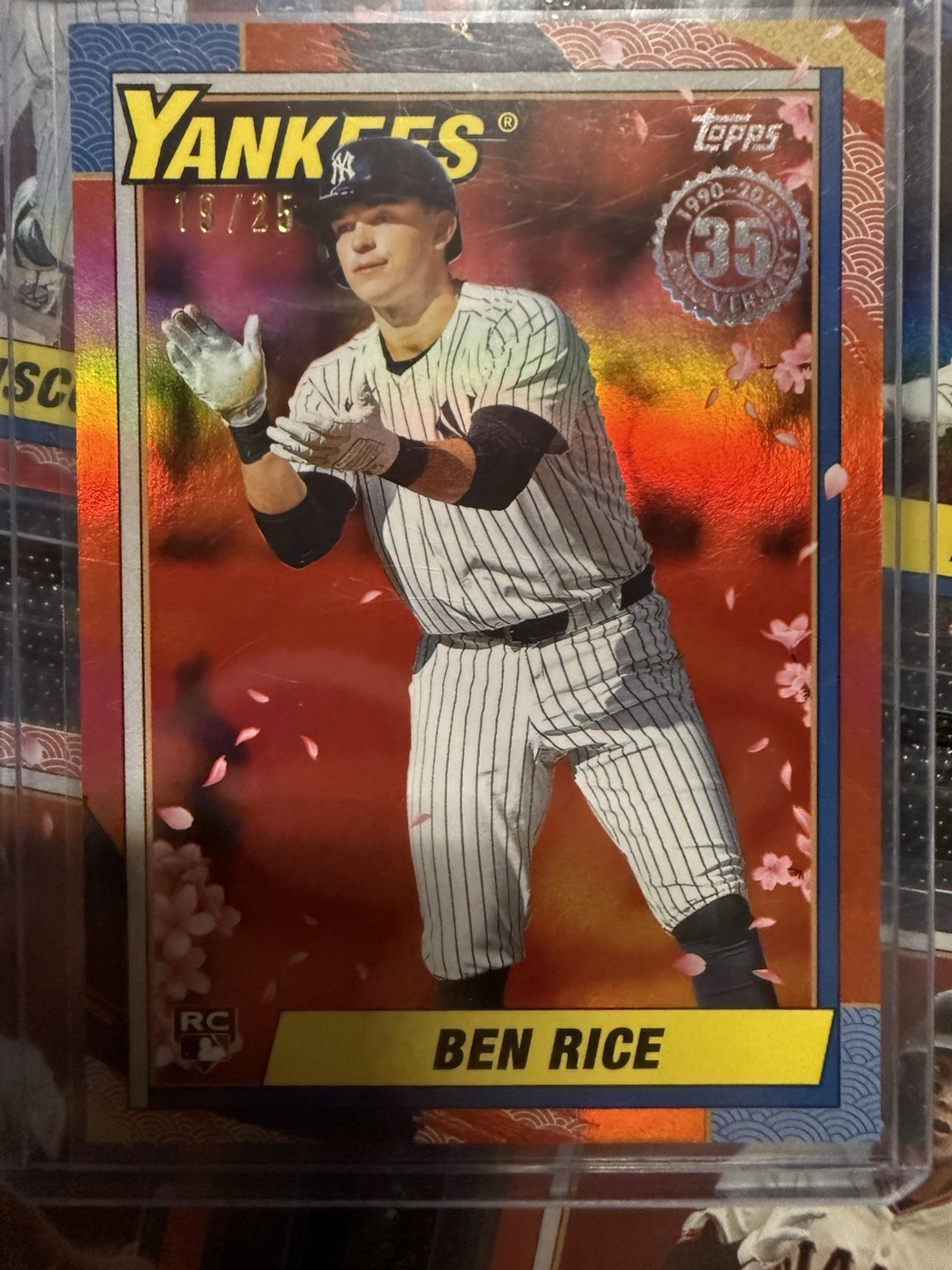 Ben Rice Cherry Blossom 2025 Topps Update Japan Edition Orange 19/25 Rookie RC