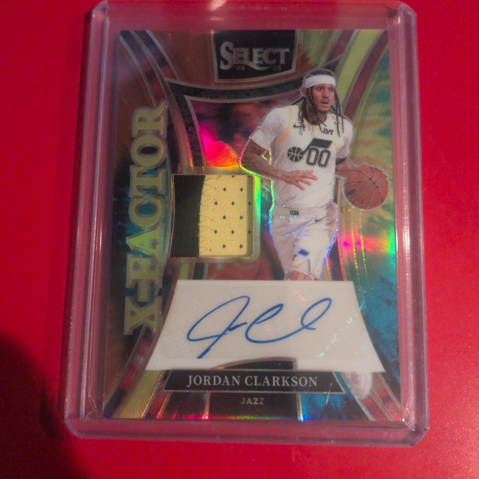 2024 panini select Jordan Clarkson x factor tie dye patch auto /25 game used