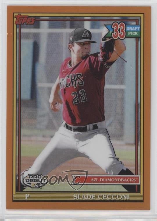 2021 Topps Pro Debut Chrome Orange Refractor 9/25 Slade Cecconi #PDC-183 0a9v