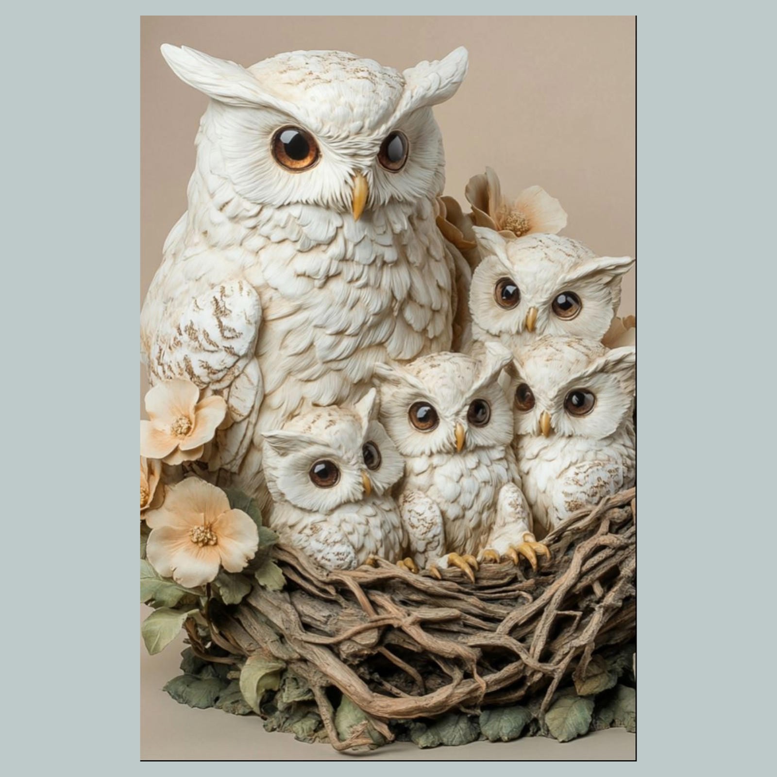 #1299 Owl and Brood 8×10 Glossy Photo – Fast-Secure Shipping