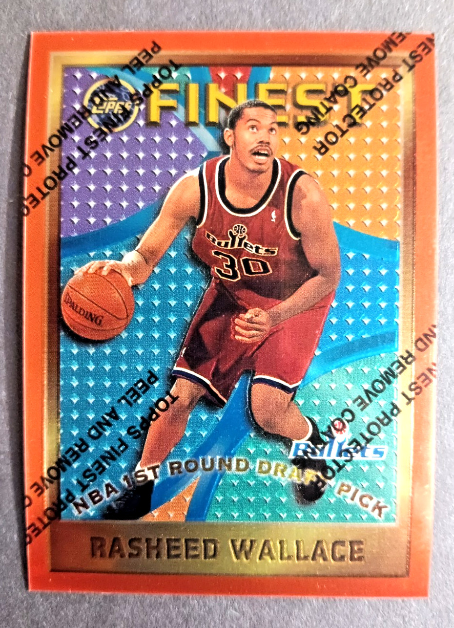 1995-96 Topps Finest #114 Rasheed Wallace ROOKIE Bullets