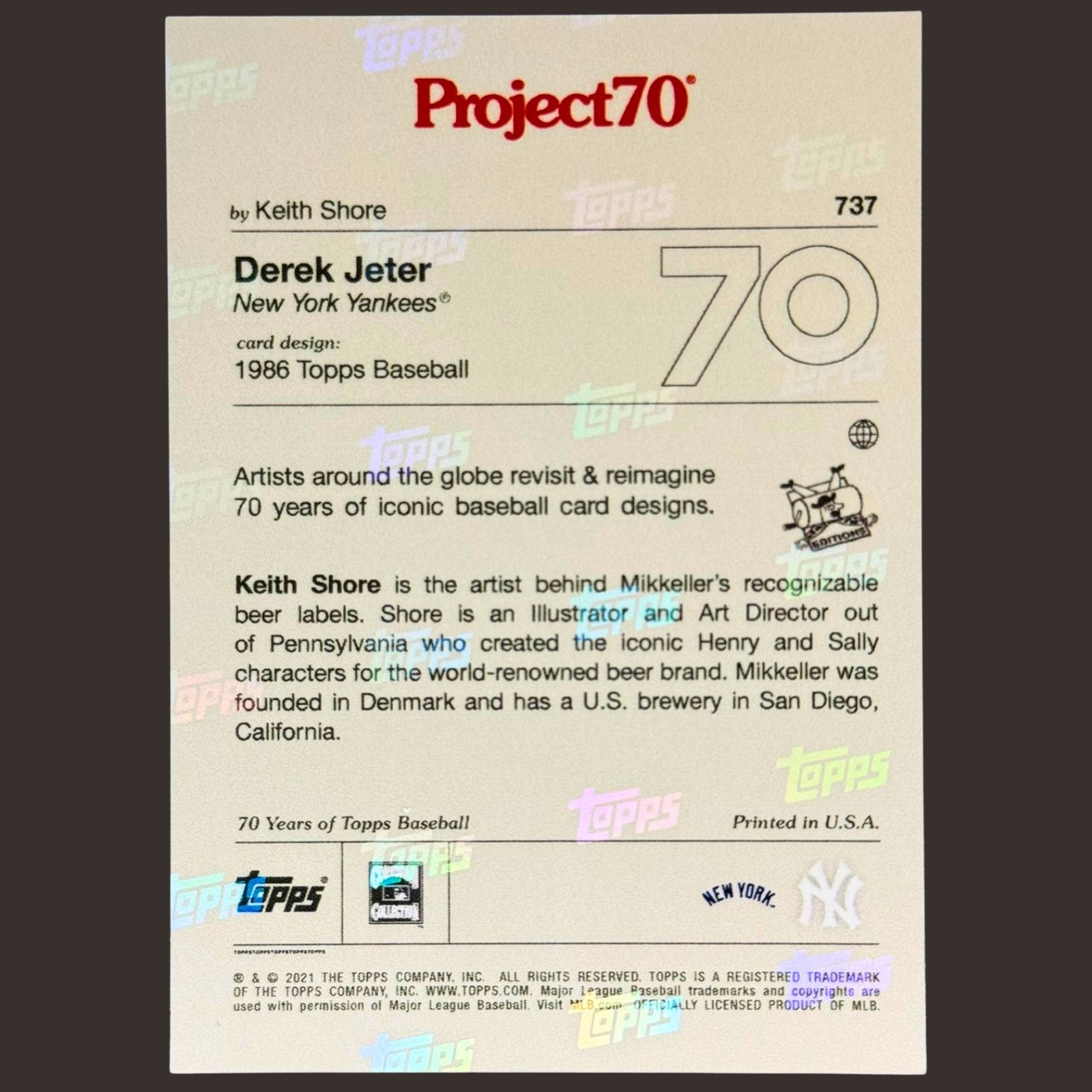 2021 Topps Project 70 #737 Derek Jeter “Derek LITER”