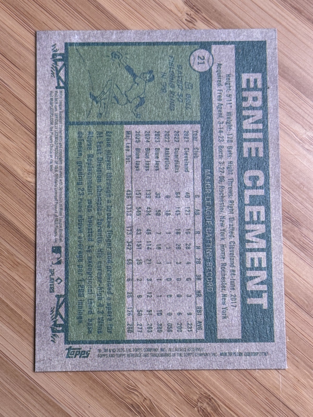 Ernie Clement 2026 Topps Heritage – Red Border Toronto Blue Jays #21
