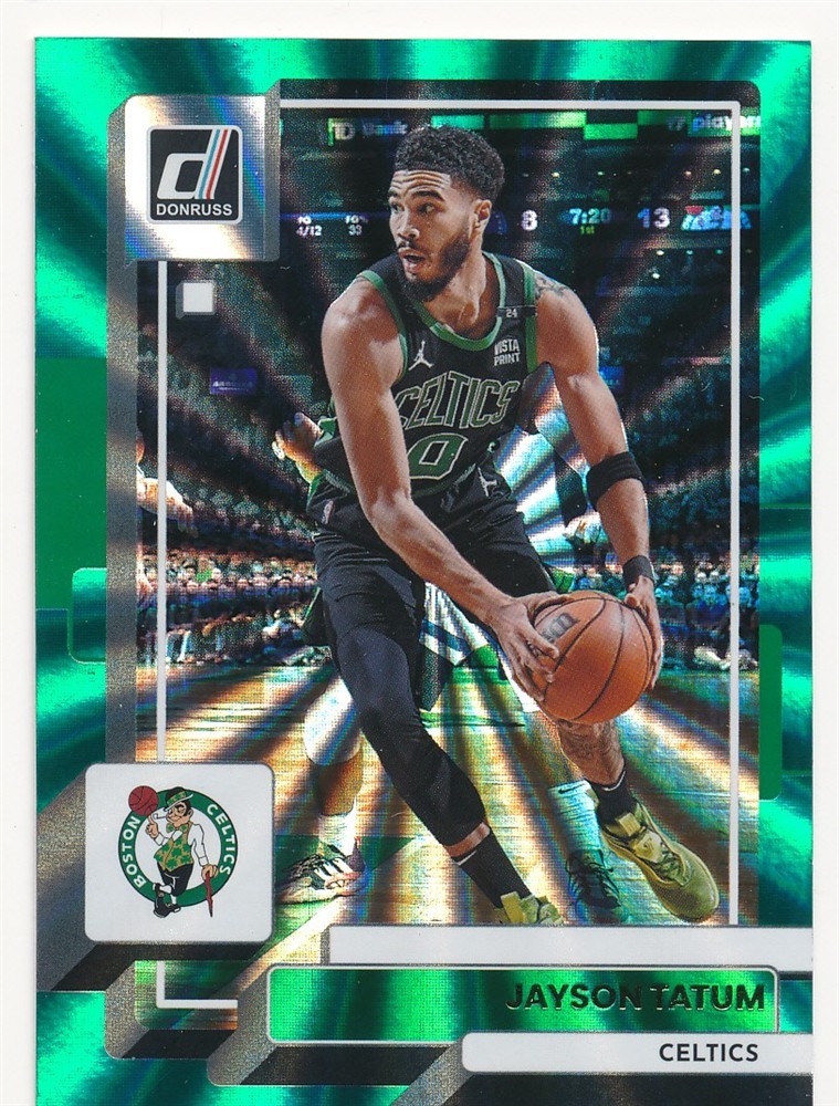 JAYSON TATUM 2022-23 DONRUSS GREEN LASER #1 BOSTON CELTICS BASKETBALL MINT