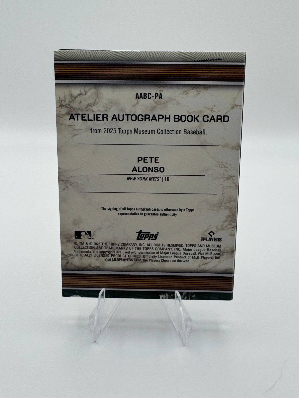 2025 Topps Museum Collection Pete Alonso Atelier Auto Book Card 50/50 #AABC-PA