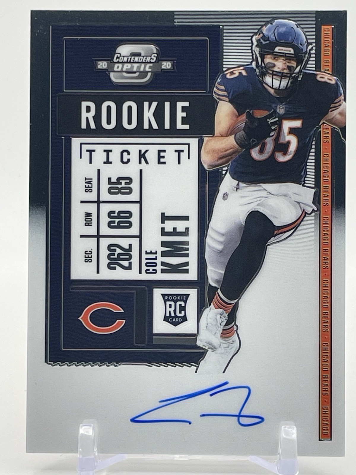 Panini 2020 Contenders Optic Cole Kmet #118 Rookie Ticket RPS Auto Bears