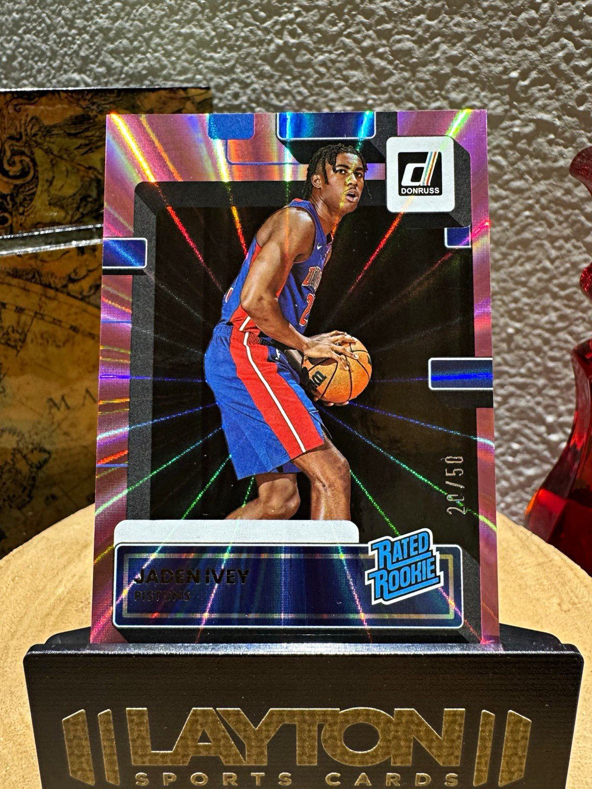 Panini 2022-23 Donruss Jaden Ivey Pistons Rated Rookie RC #205 /50 Pink Laser