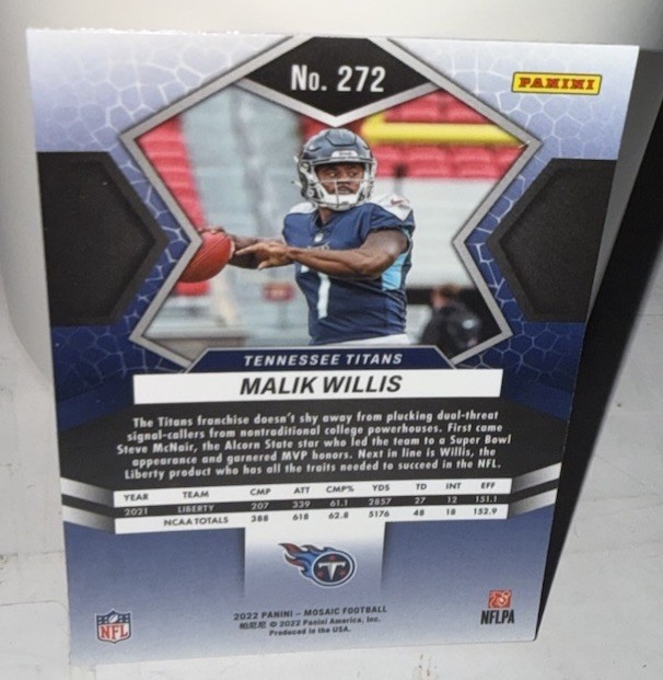2022 Panini Mosaic – NFL Debut Silver Prizm #272 Malik Willis (RC)