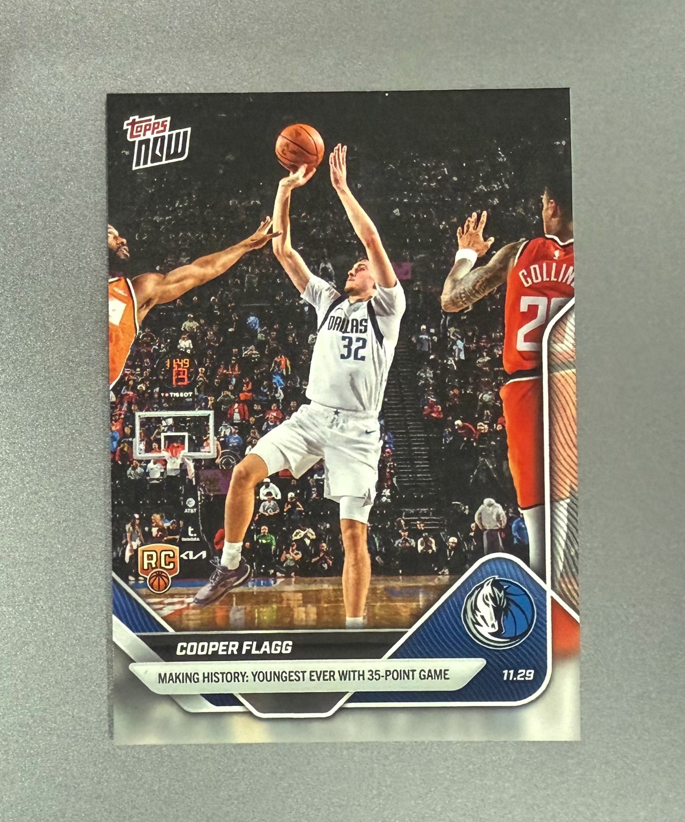 2025-26 TOPPS NOW NBA #67 COOPER FLAGG HISTORY YOUNGEST 35 PT DALLAS MAVERICKS