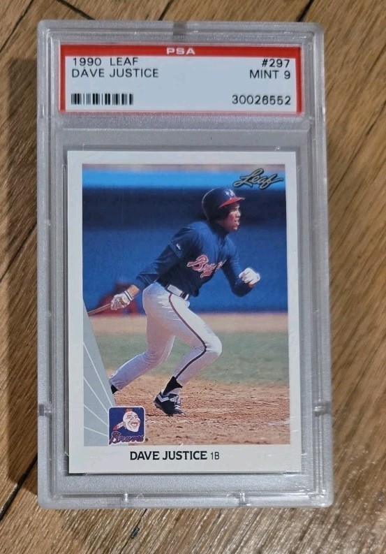 Leaf 1990 Dave Justice #297 Rookie PSA 9