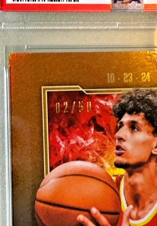 PSA 10 Zaccharie Risacher 2024 Topps Now #2 Gold #/50 Hawks Draft Pick Debut