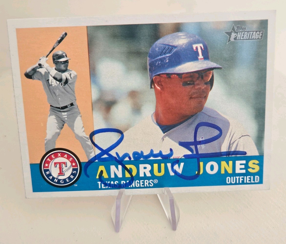 2009 Topps Heritage – Andruw Jones #513 Autograph HOF Texas Rangers