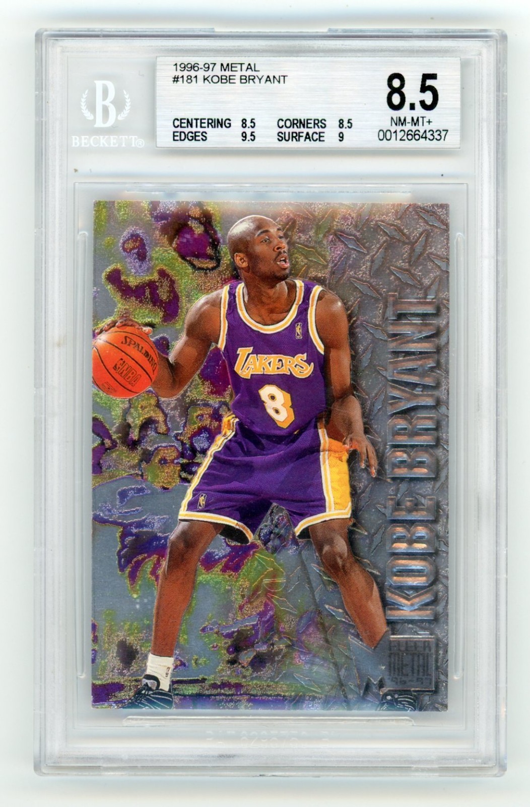 BGS 8.5 1996-97 Fleer Metal Kobe Bryant RC #181