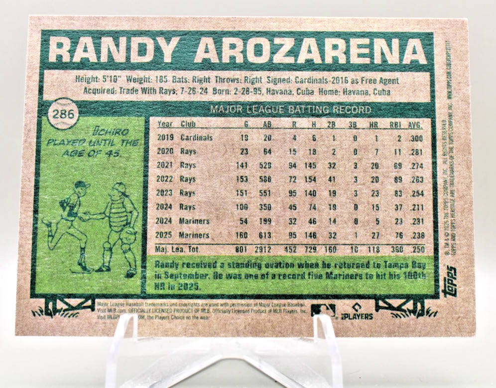 2026 Topps Heritage – Randy Arozarena #286 Mariners