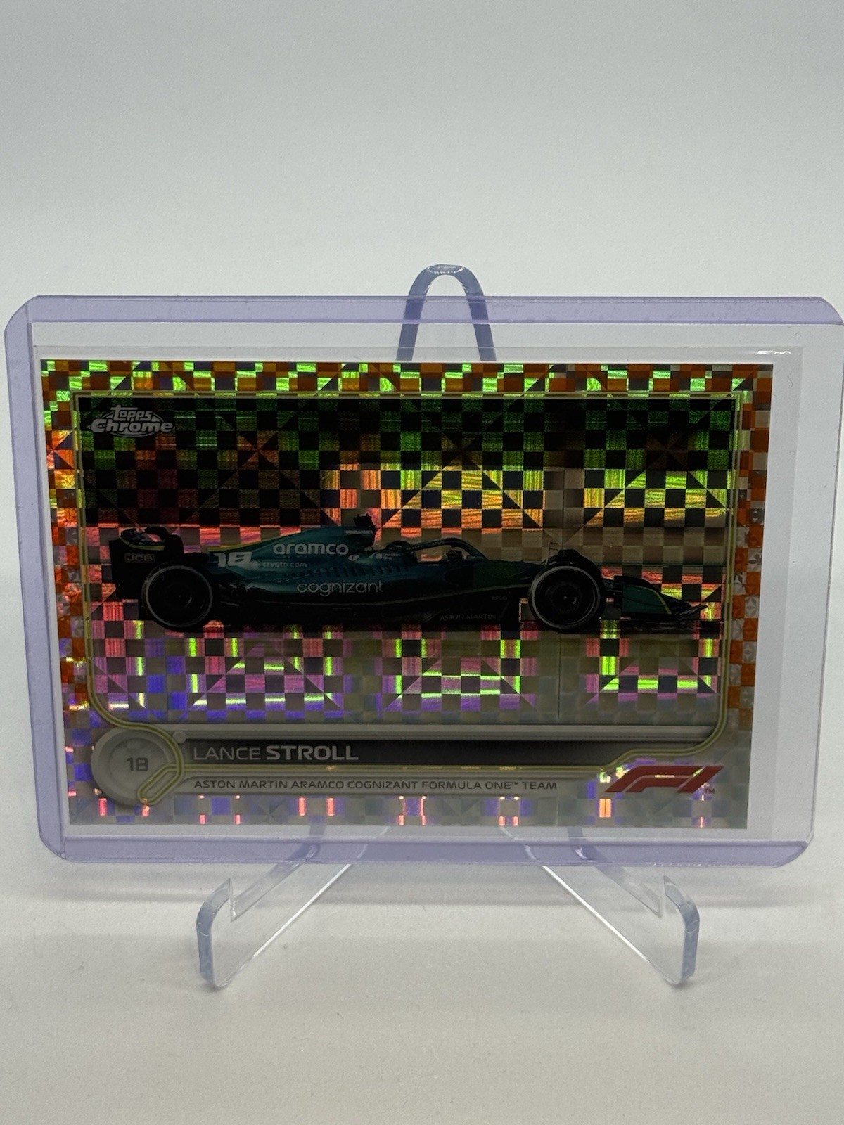 2022 Topps Chrome Formula 1 F1 Lance Stroll #114 Orange Checker Flag /25