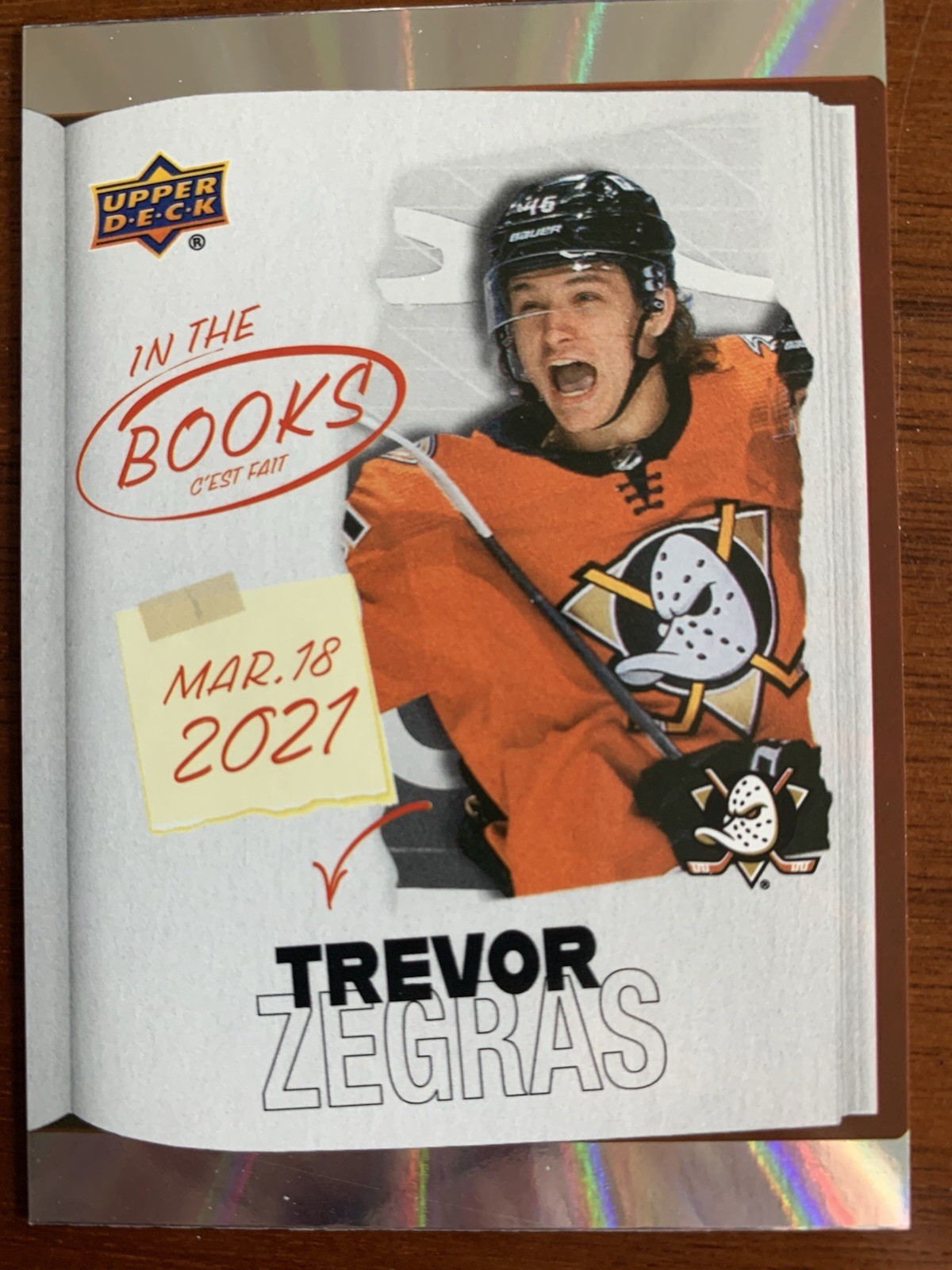 UD TIM HORTONS 2024-25 TREVOR ZEGRAS IN THE BOOKS HOCKEY CARD ITB-5