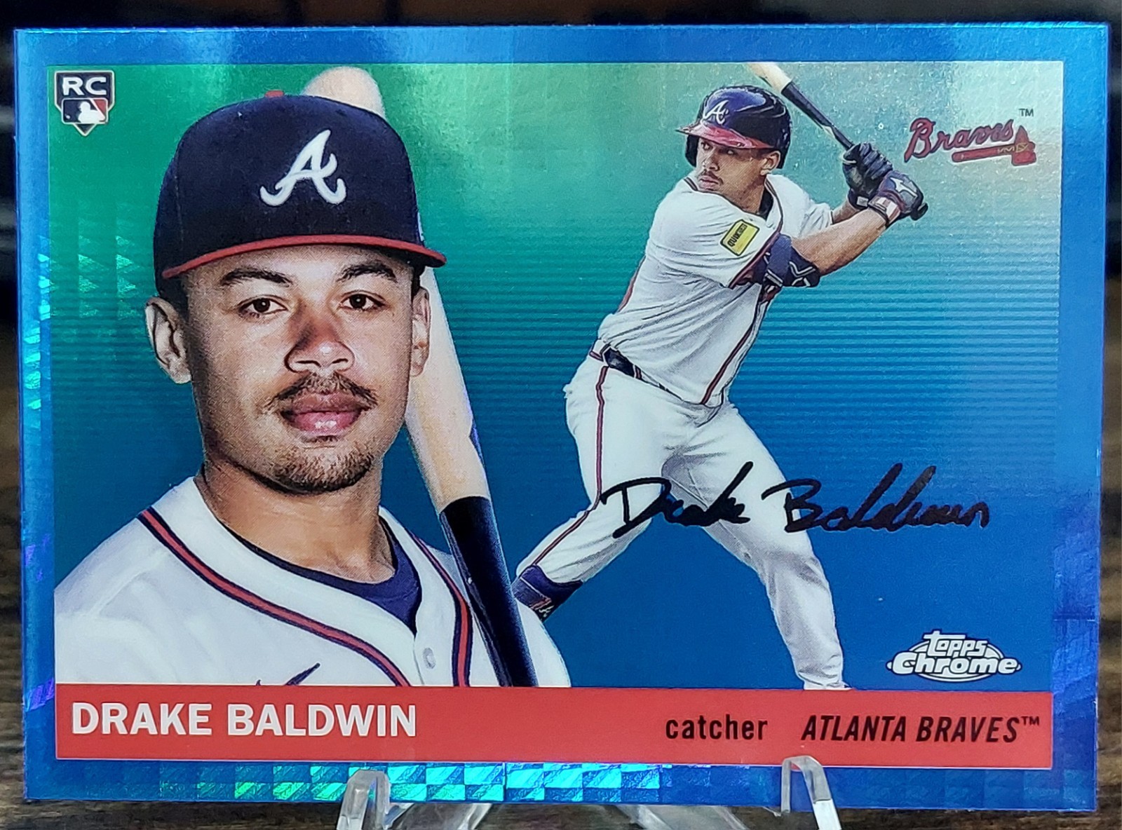 2025 Topps Platinum Drake Baldwin Blue Prism Refractor RC #265 Braves
