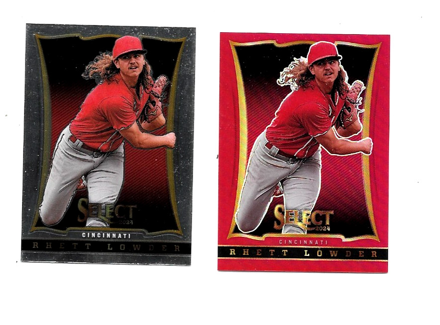 2024 Panini Select-Rhett Lowder Throwback Red Prizm 38/99 -Reds + Extra
