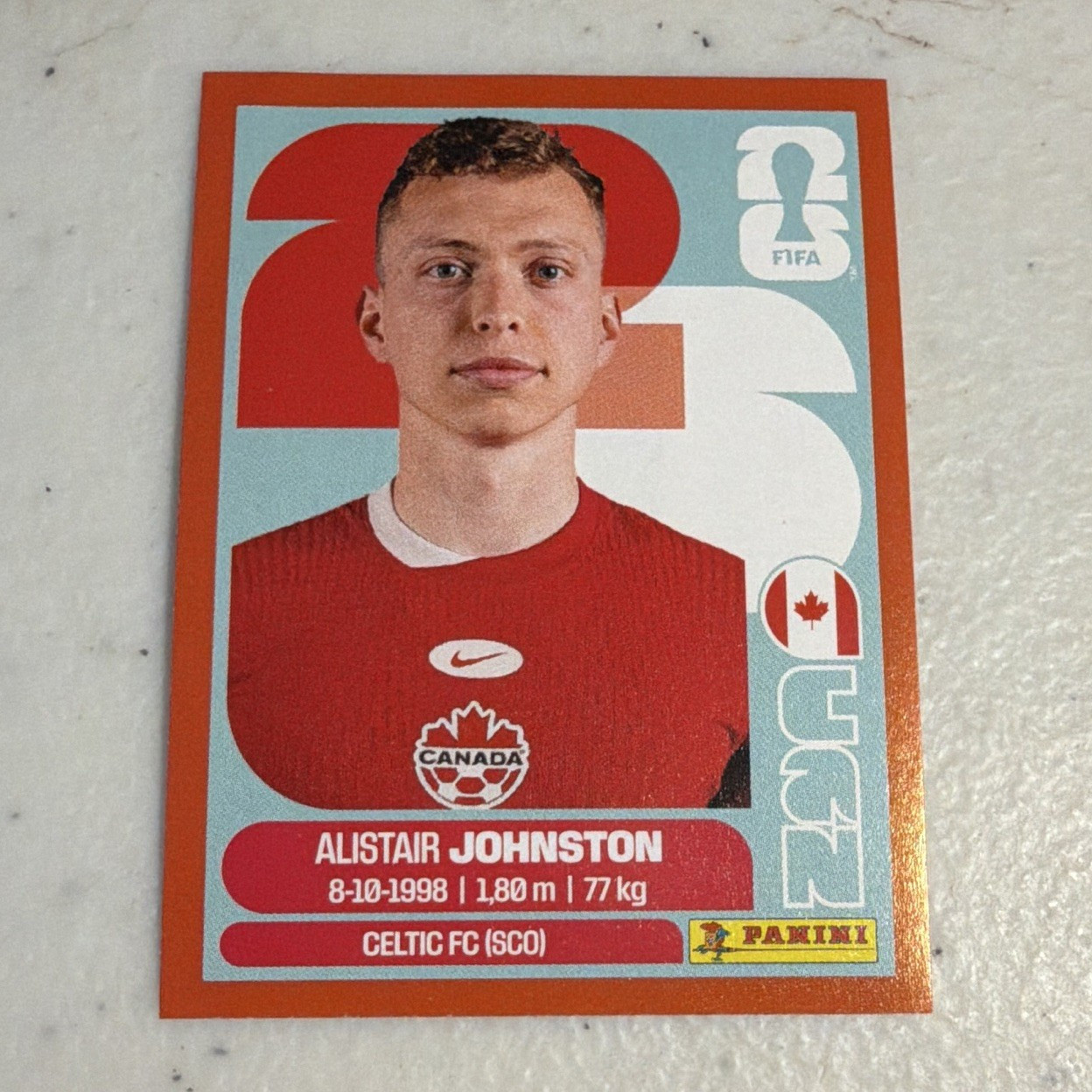 Panini FIFA World Cup 2026 Sticker Alistair Johnston CAN 4 Canada RED BORDER