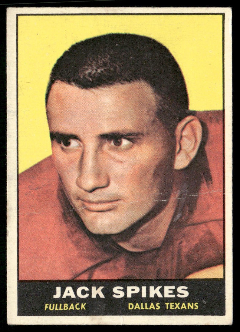Jack Spikes 1961 Topps #138 Dallas Texans G-VG Crease Stain