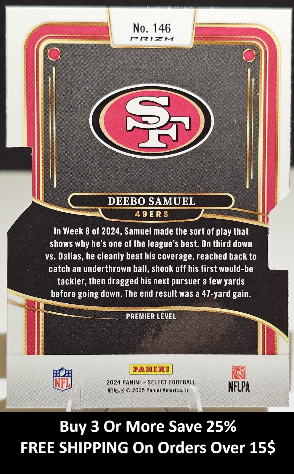 Deebo Samuel 2024 Panini Select #146 Silver Prizm Die Cut San Francisco 49ers