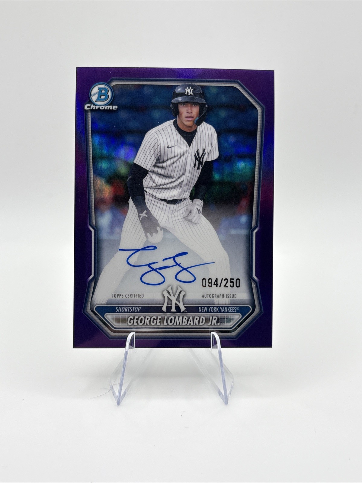 2026 Bowman Chrome Prospect Auto #CPA-GL GEORGE LOMBARD JR. PURPLE /250