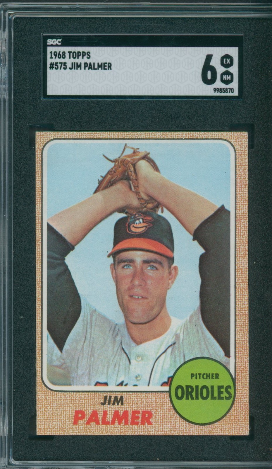 1968 Topps #575 Jim Palmer SGC EX-NM 6 *5870