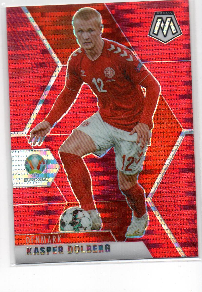 2020-21 Panini Mosaic UEFA Euro RED PULSAR #39 Kasper Dolberg DENMARK 41