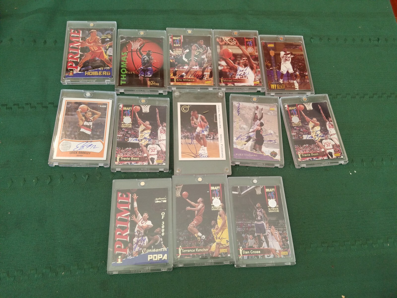 13 Different 1990’s & 2000’s Authentic Autographed Signed Basketball Cards
