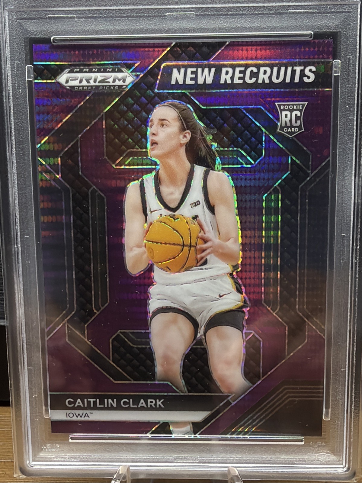 2024 Panini Draft Picks New Recruits Caitlin Clark #14 Purple Pulsar RC PSA 10