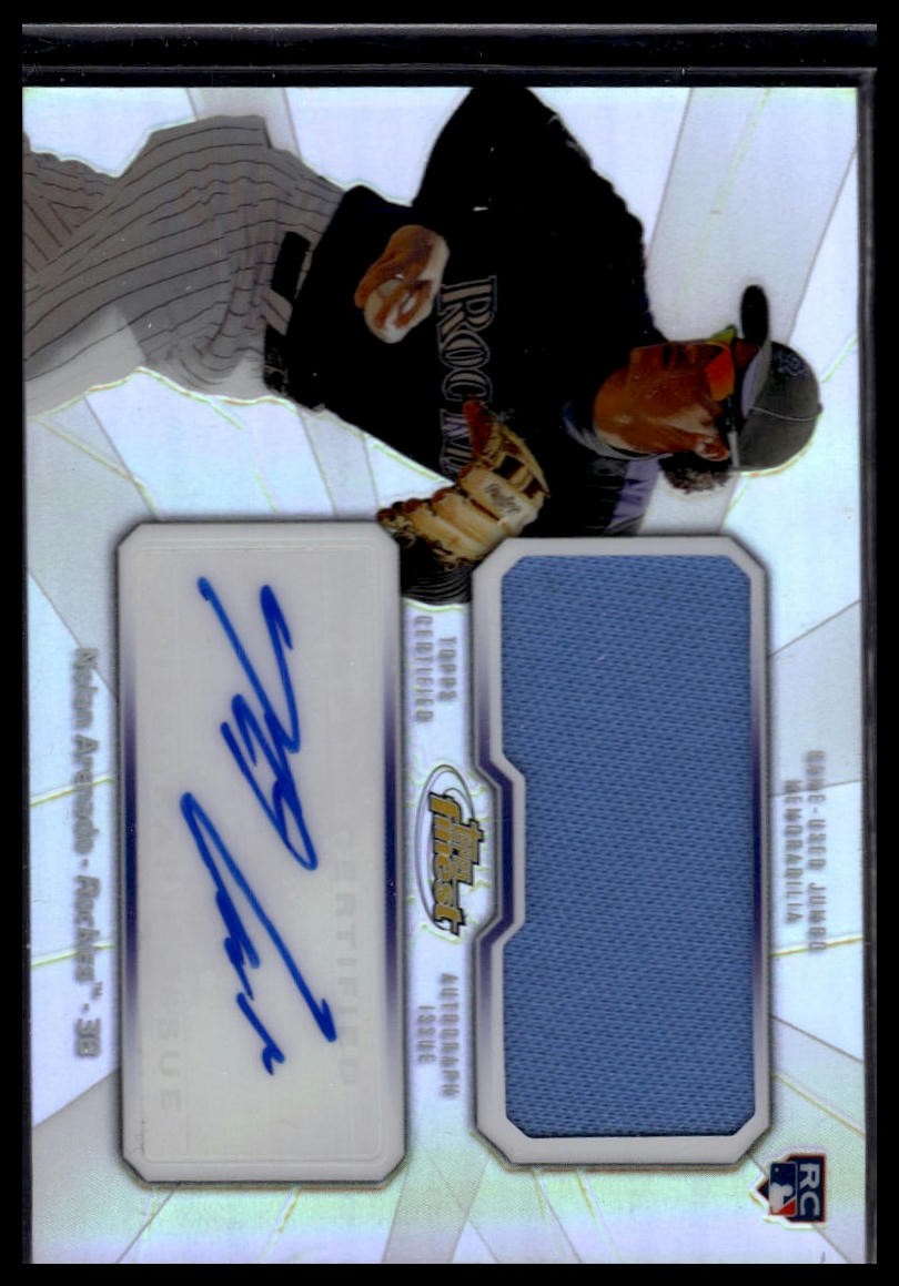 2013 Finest Nolan Arenado Rookie Jumbo Relic Autographs Refractors Rockies