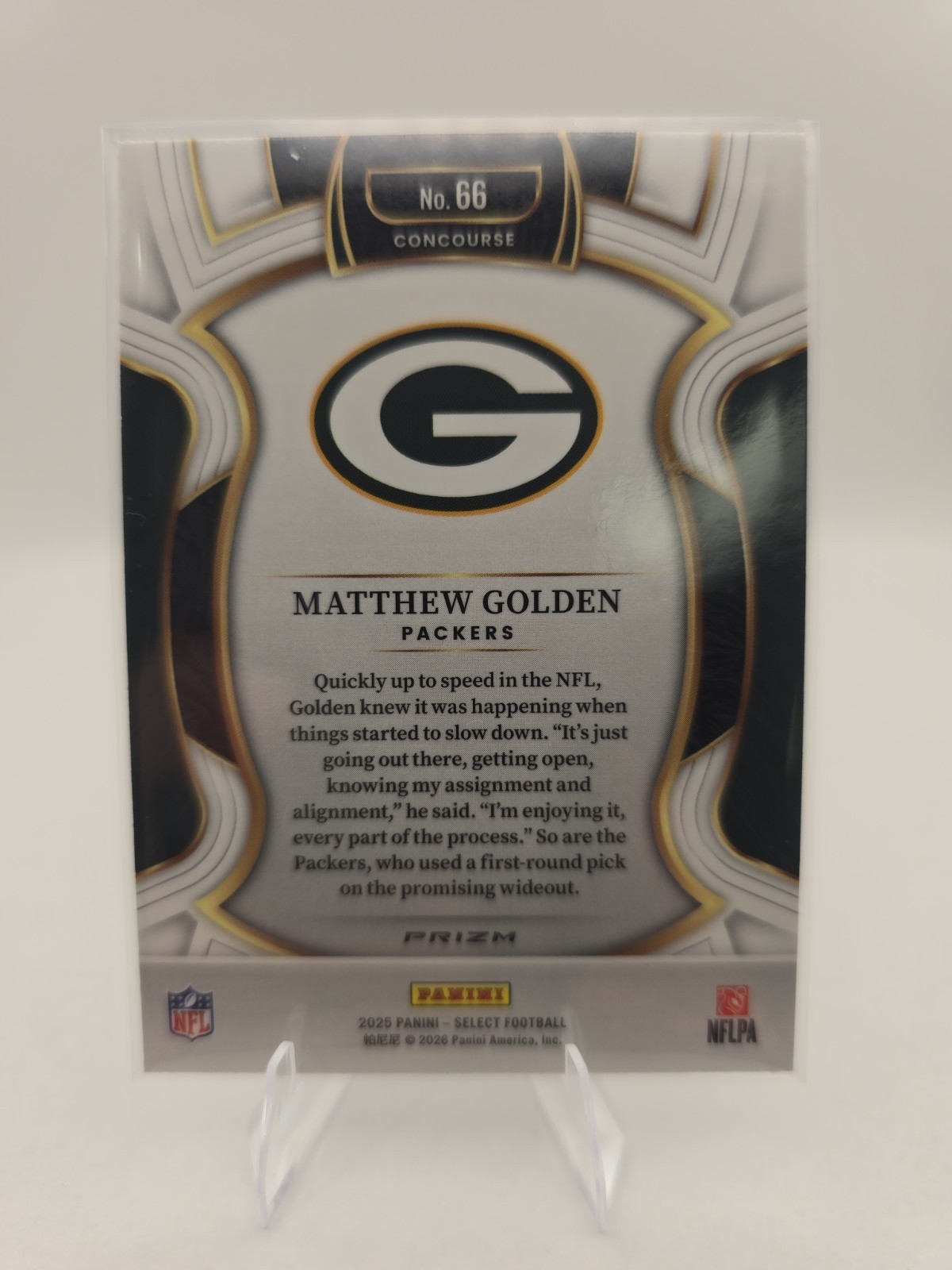 2025 Panini Select – Concourse Matthew Golden #66 Pink Shock Prizm (RC)