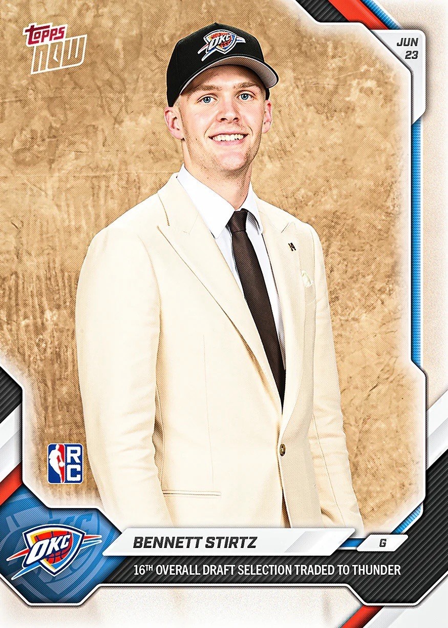 2026 Topps Now NBA Draft #BST2 Bennett Stirtz Oklahoma City Thunder RC – Presale