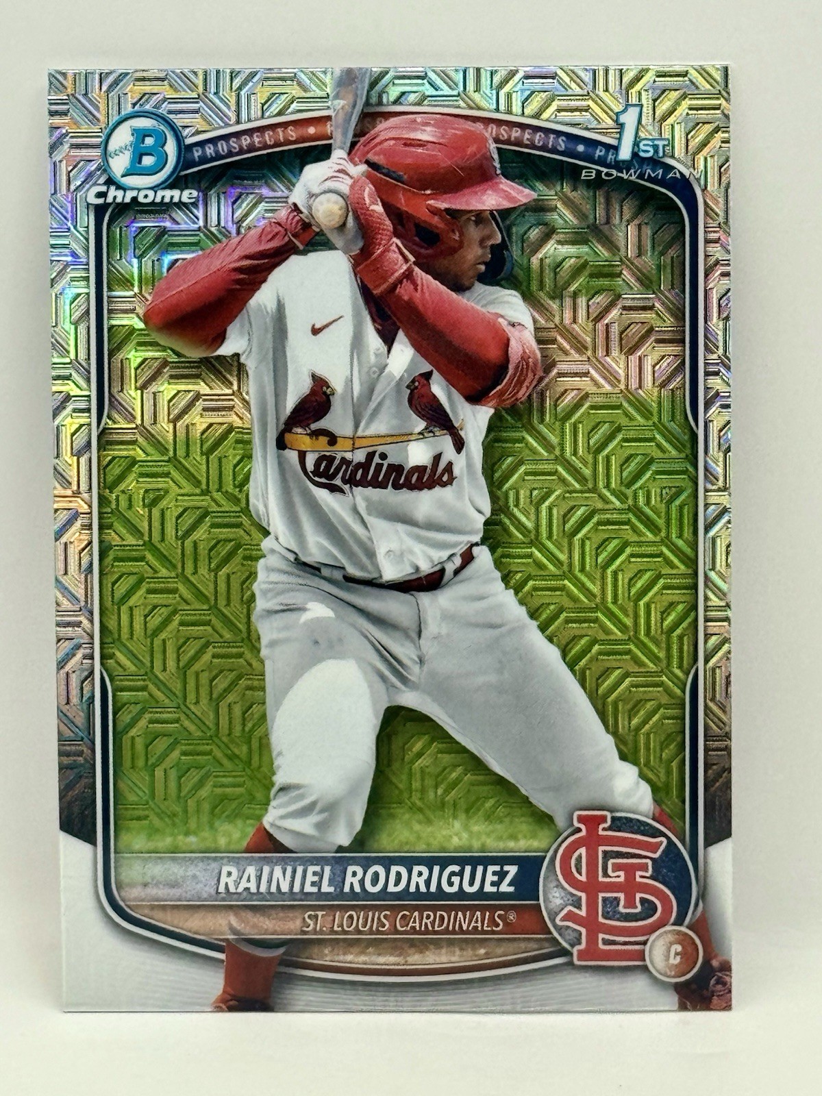 2025 Bowman Chrome 1st Rainiel Rodriguez #BCP-200 Mega Mojo Refractor Cardinals