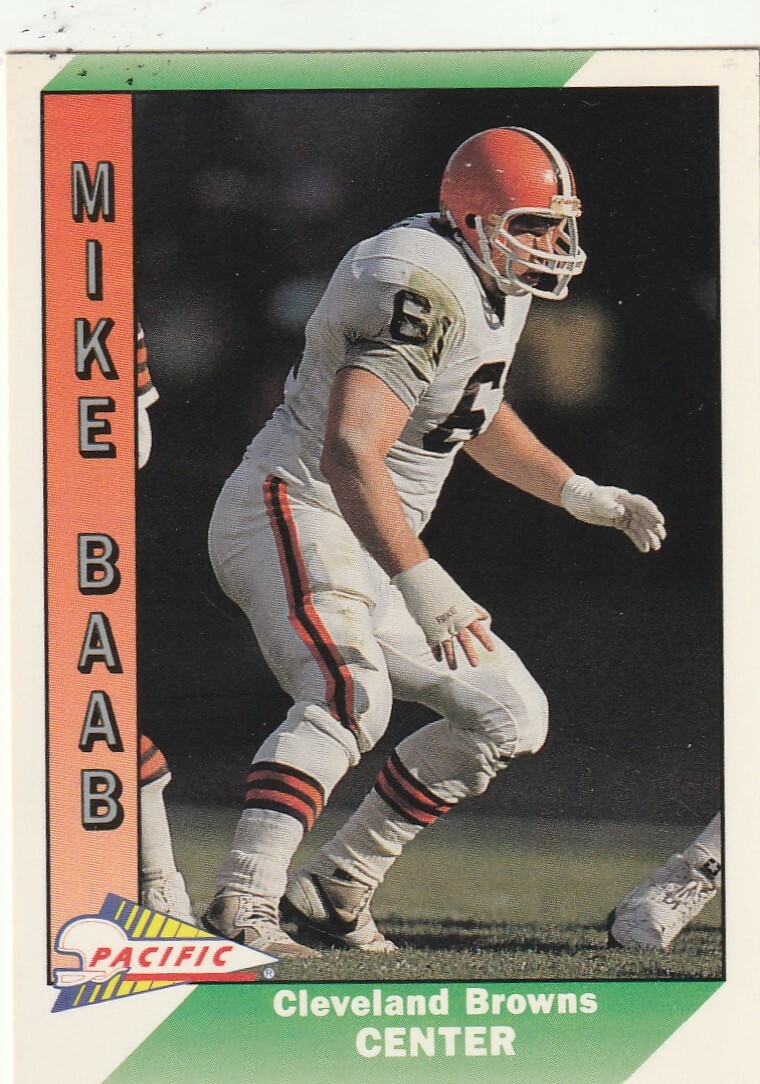 FREE SHIPPING-MINT-1991 Pacific Mike Baab #76 BROWNS PLUS BONUS CARDS