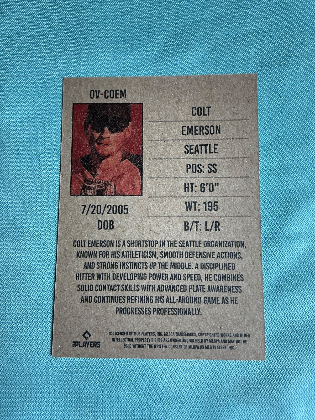 2026 Onyx Baseball Colt Emerson Base Card Seattle Mariners