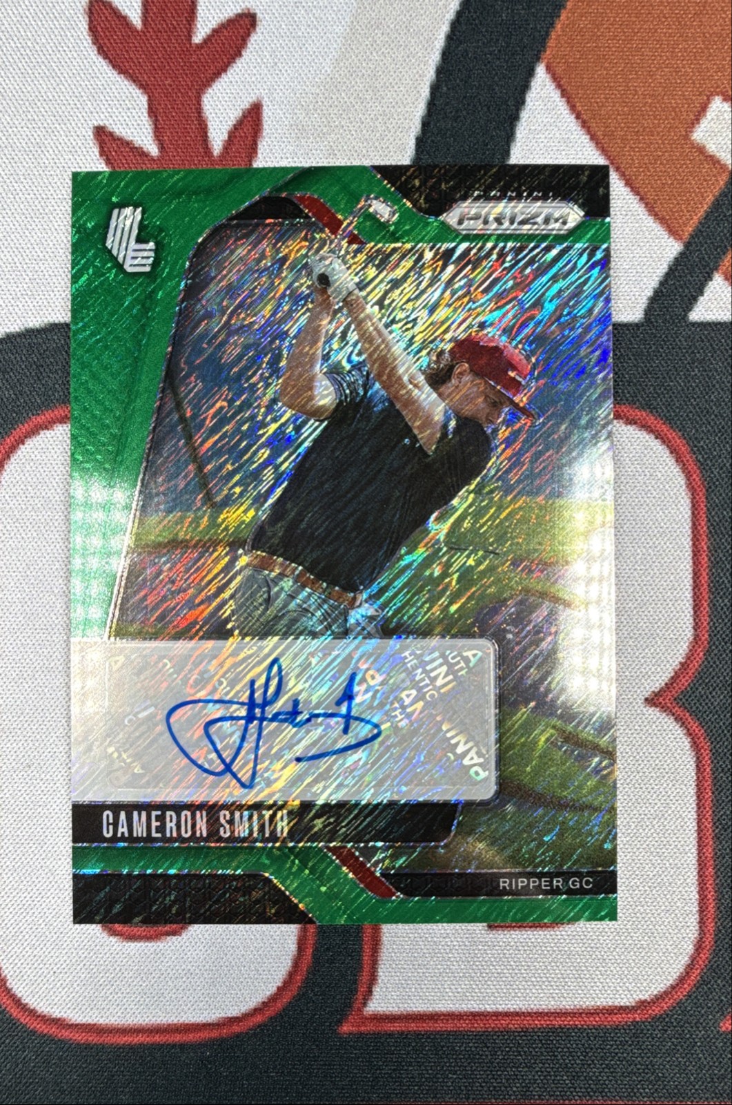 2025 Panini Prizm Liv Golf Cameron Smith #SIG-CSM Green Shimmer Prizm /17 (AU)