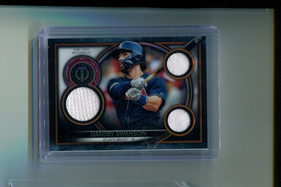 2020 Topps Tribute Baseball Triple Relics Dansby Swanson Triple Jersey 24/25