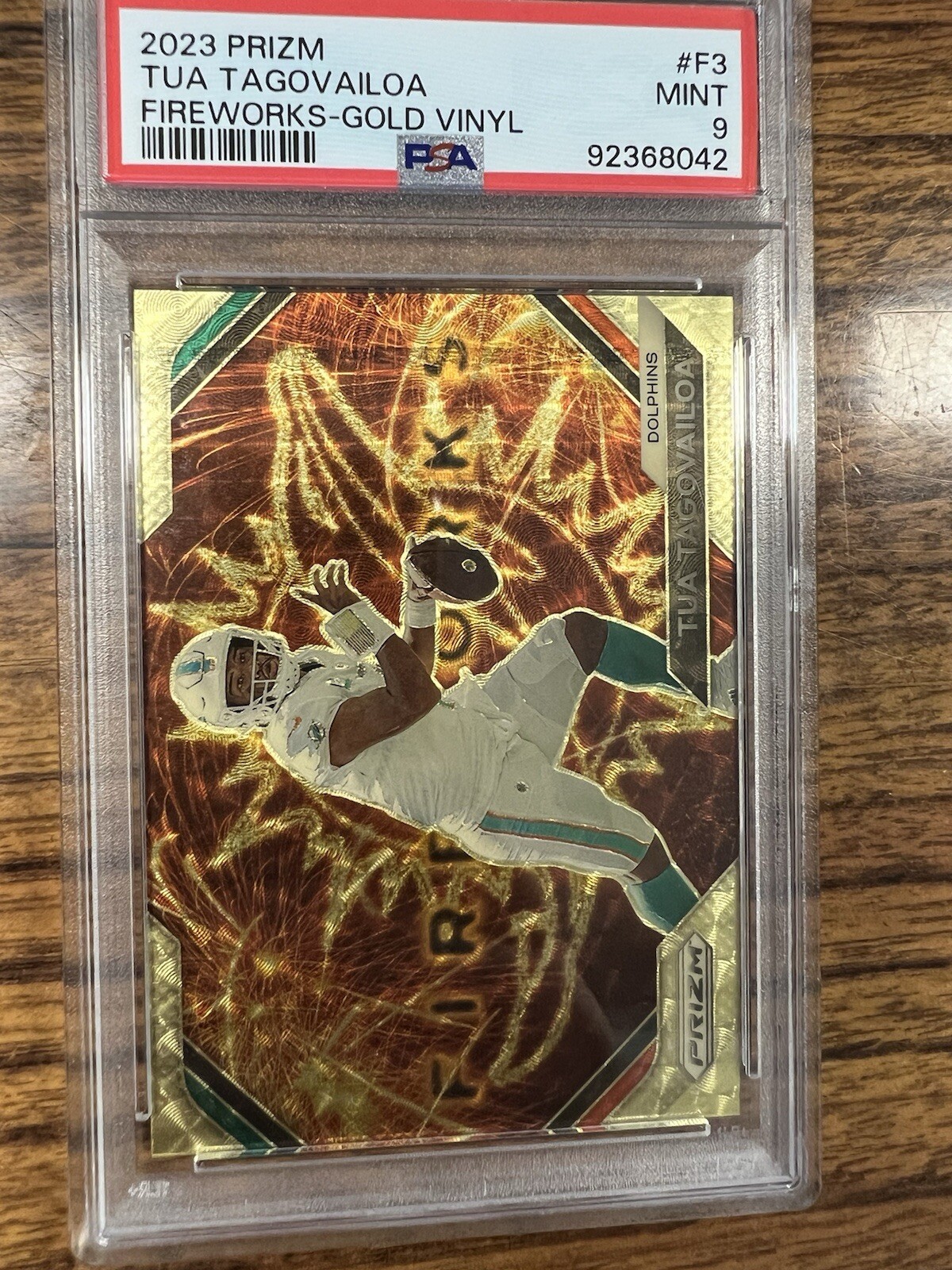 2023 Panini Prizm Fireworks Gold Vinyl SSP 2/5 Tua Tagovailoa NUMBER MATCH Pop 2