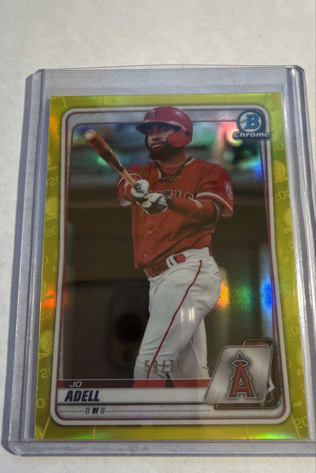 2020 Bowman – Chrome Prospects Jo Adell #BCP-100 Yellow Refractor /75 (RC)