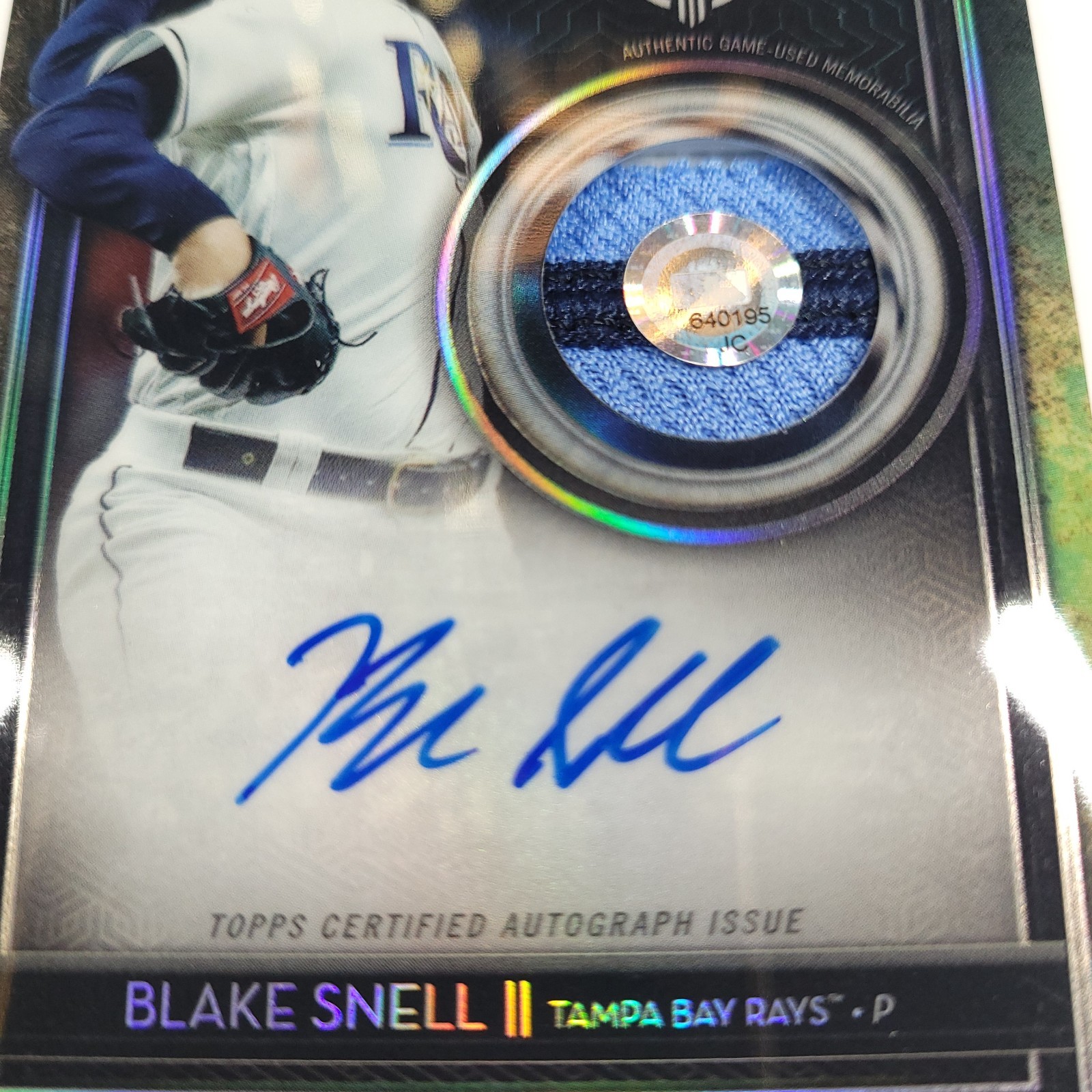 2020 Topps Tribute Blake Snell Auto Game-Used Patch /50 Tampa Bay Rays TAP-BS