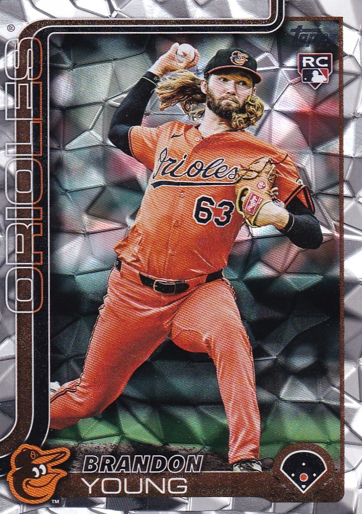 BRANDON YOUNG TOPPS UPDATE ROOKIE SILVER DIAMANTE FOIL RC ORIOLES #US-97 2025 25