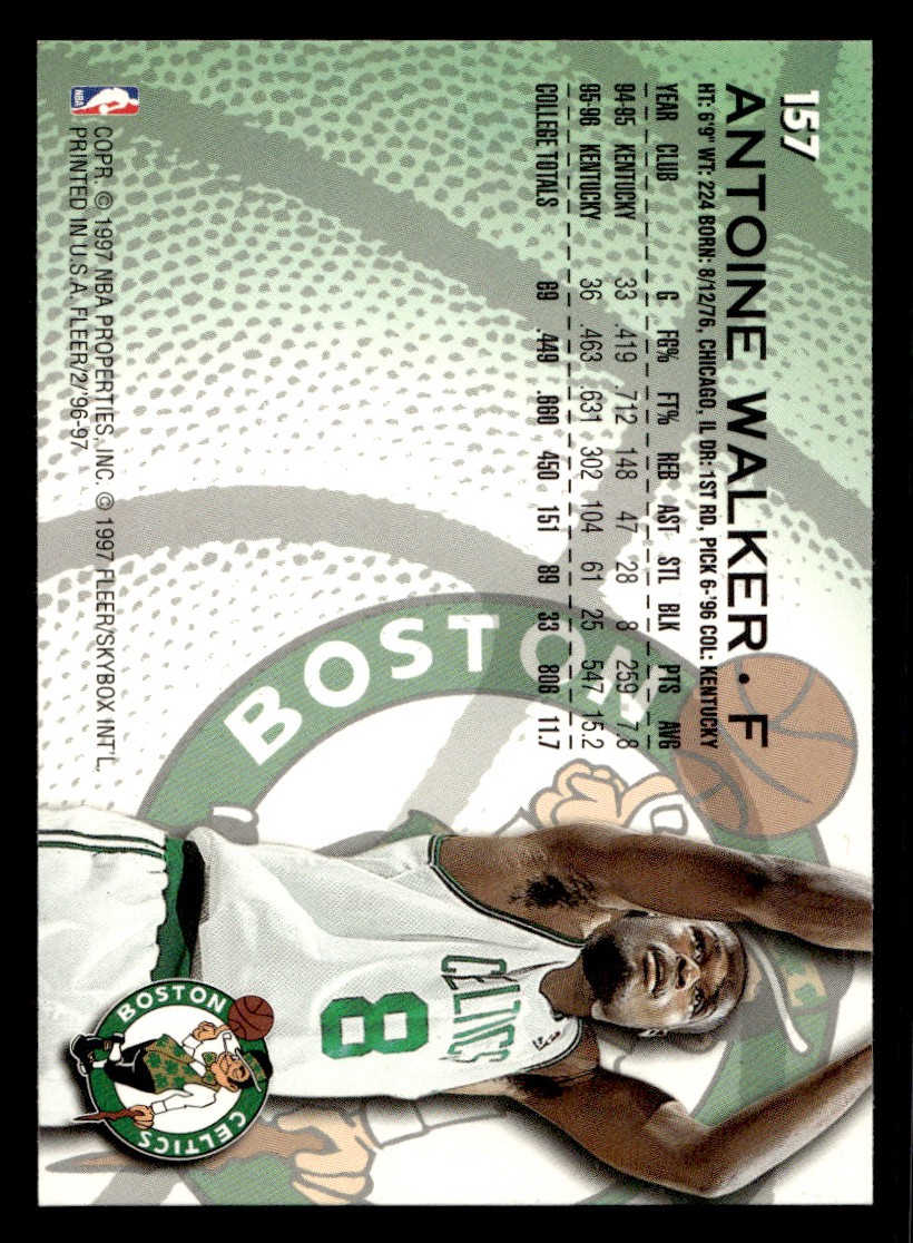 1996-97 Antoine Walker #157 Boston Celtics Basketball Sports Card Raw